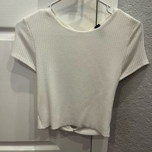Open back white top